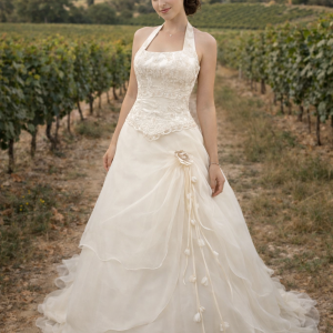 Robe de mariée 2 pièces en organza